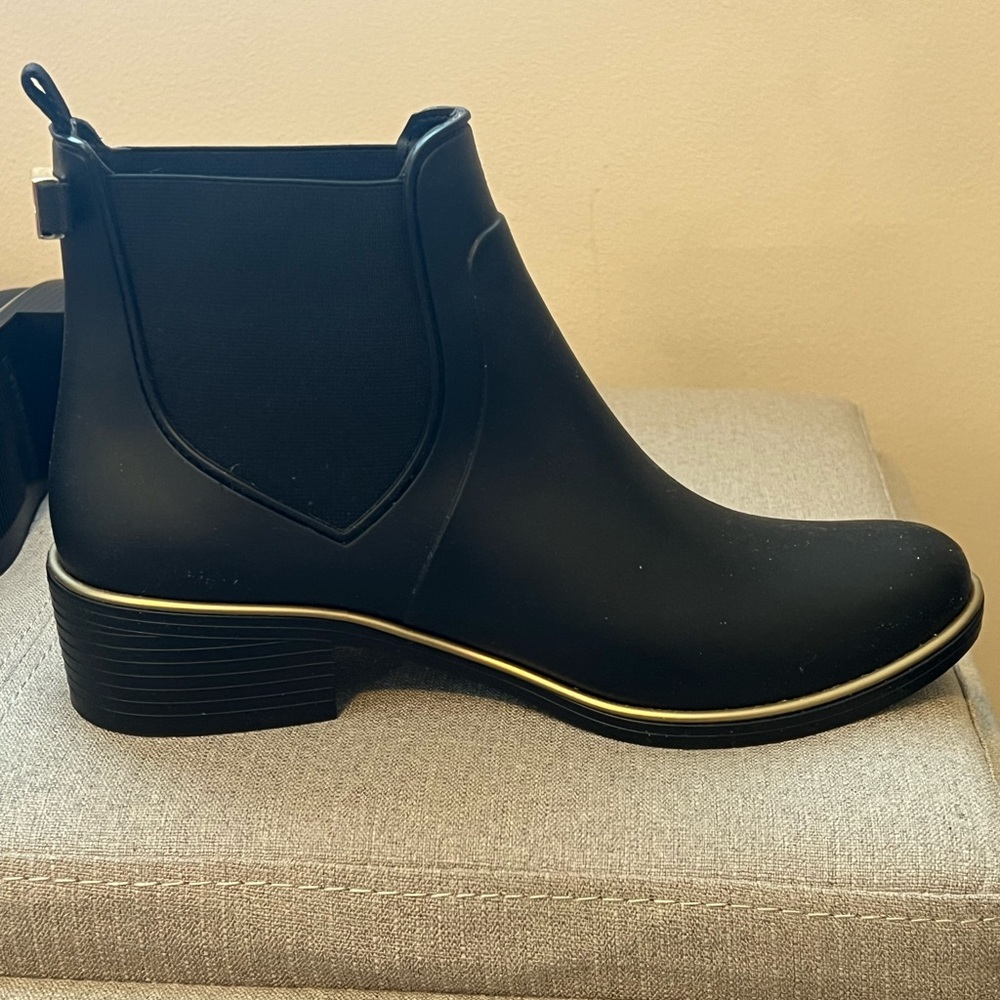 Kate Spade Black and Gold Ankle Booties